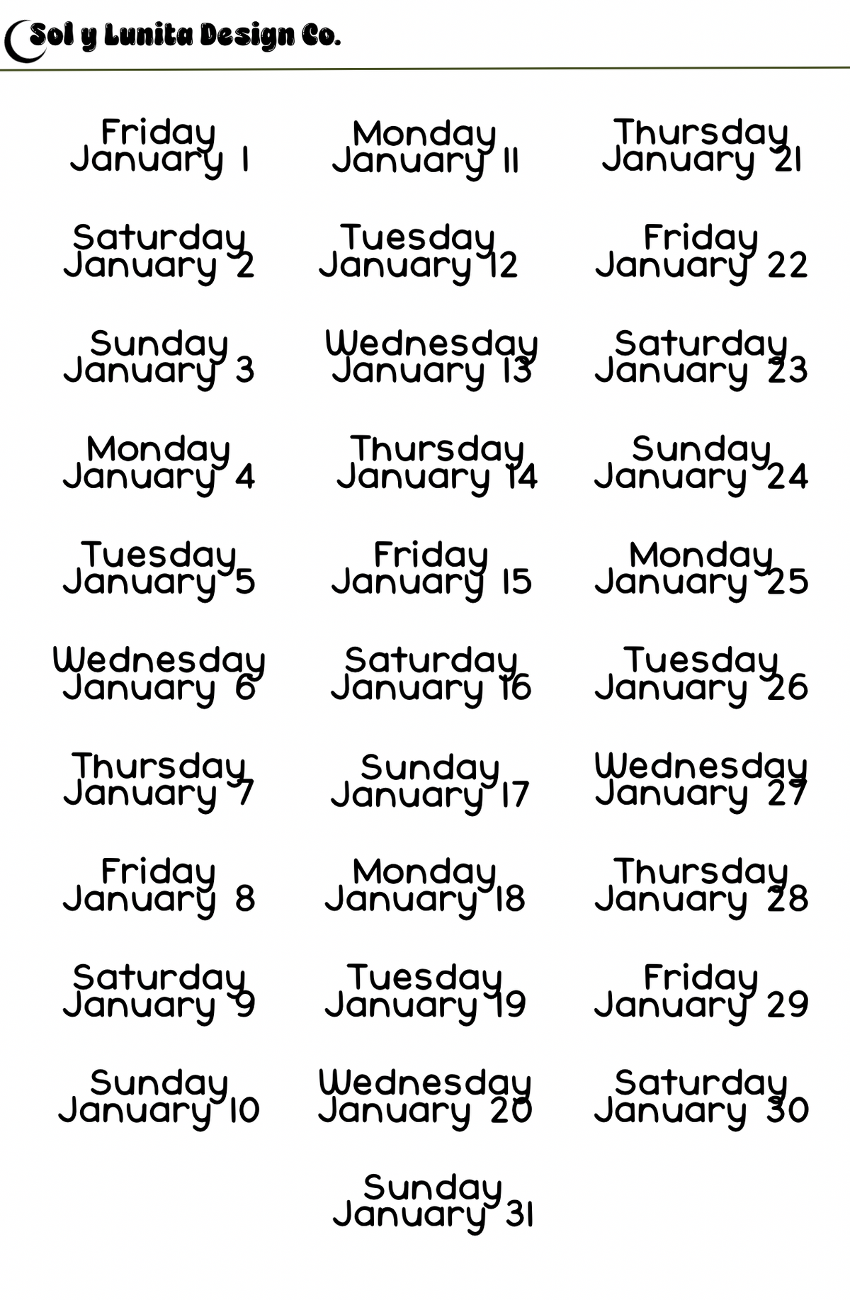 2027 Date Stickers ( Type 2 )