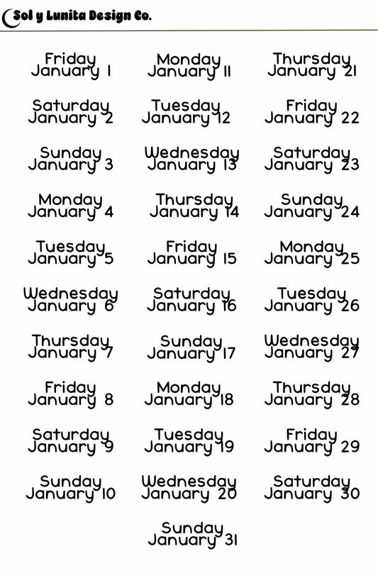 2027 Date Stickers ( Type 2 )