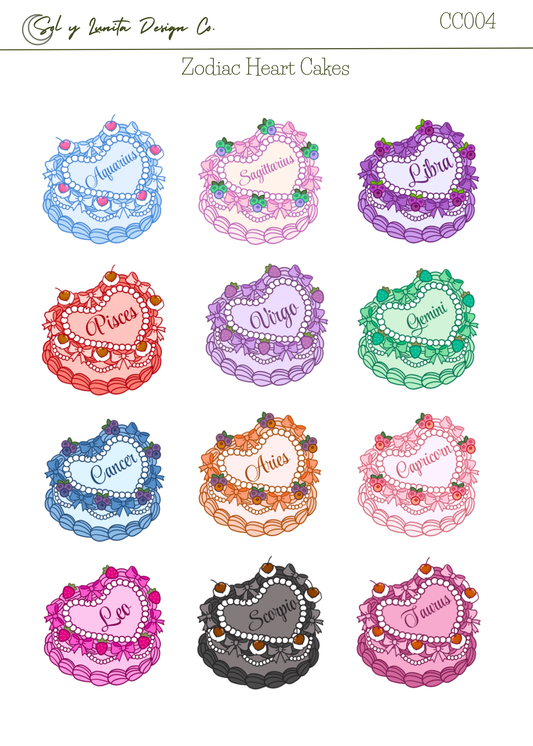 Heart Cake Sticker Sheet