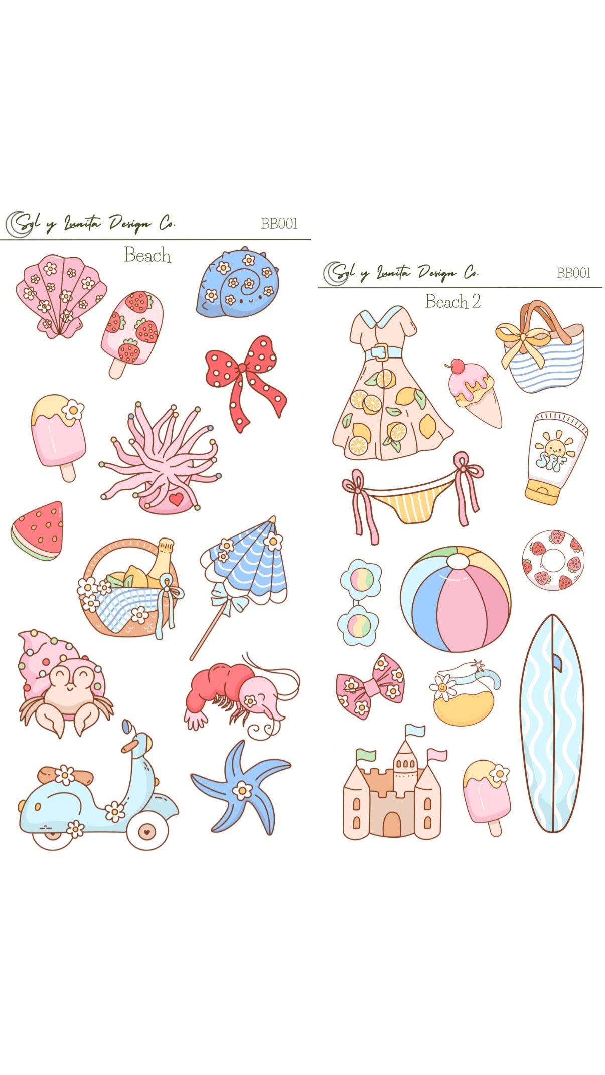 Beach Sticker Sheets