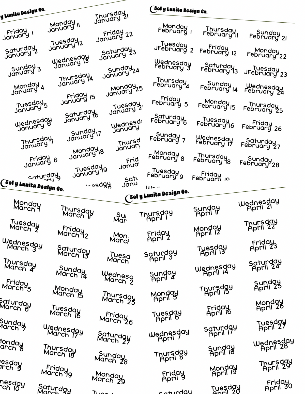 2027 Date Stickers ( Type 2 )