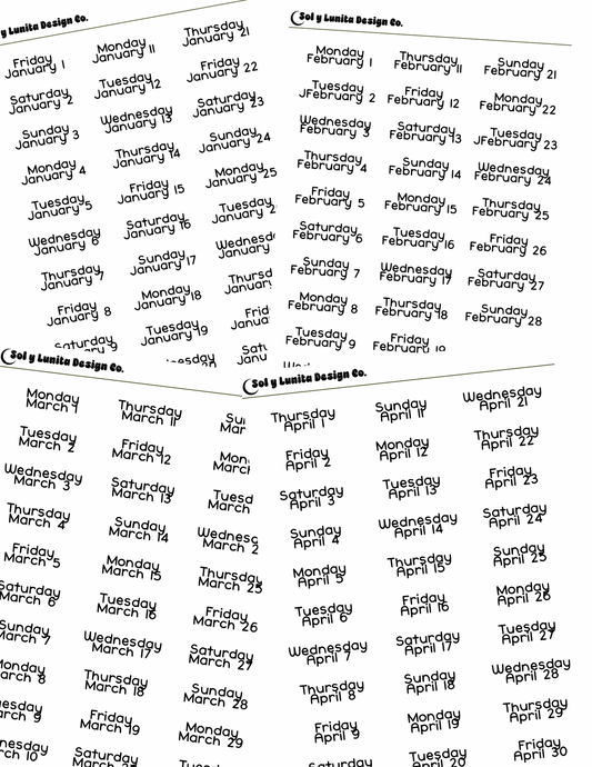 2027 Date Stickers ( Type 2 )