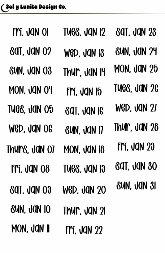 2027 Date Stickers ( Type 1 )
