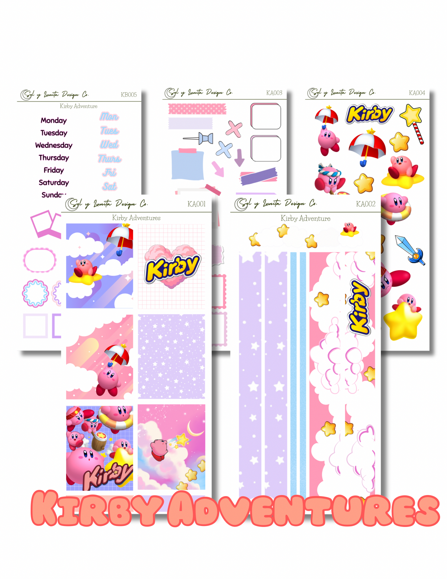 Kirby Adventures Weekly Sticker Kit