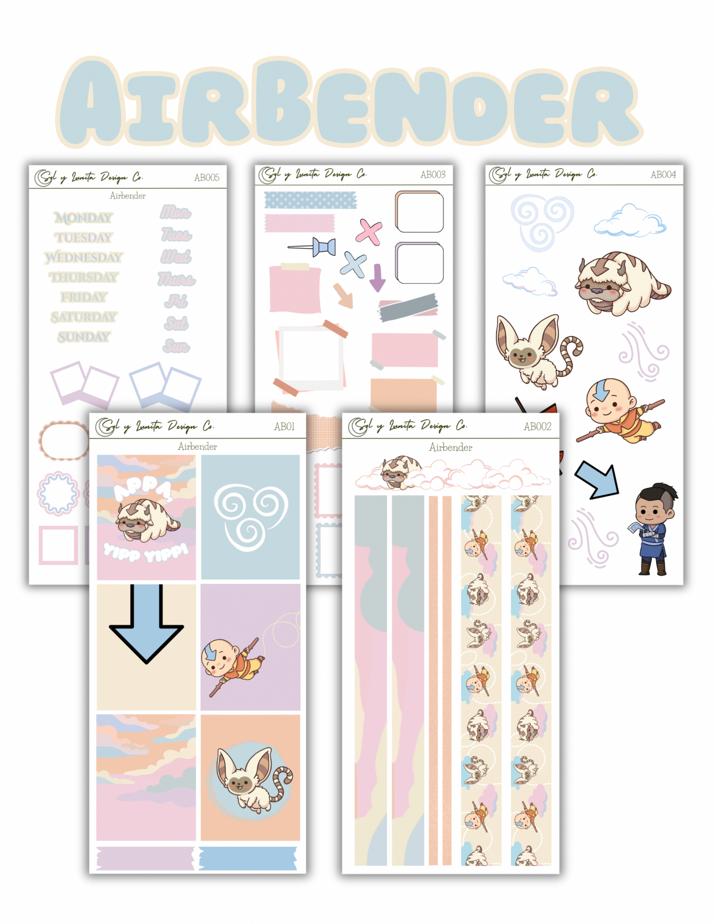 Airbender Weekly Sticker Kit