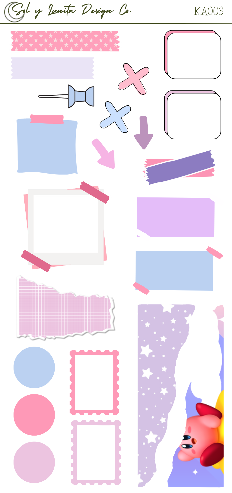 Kirby Adventures Weekly Sticker Kit
