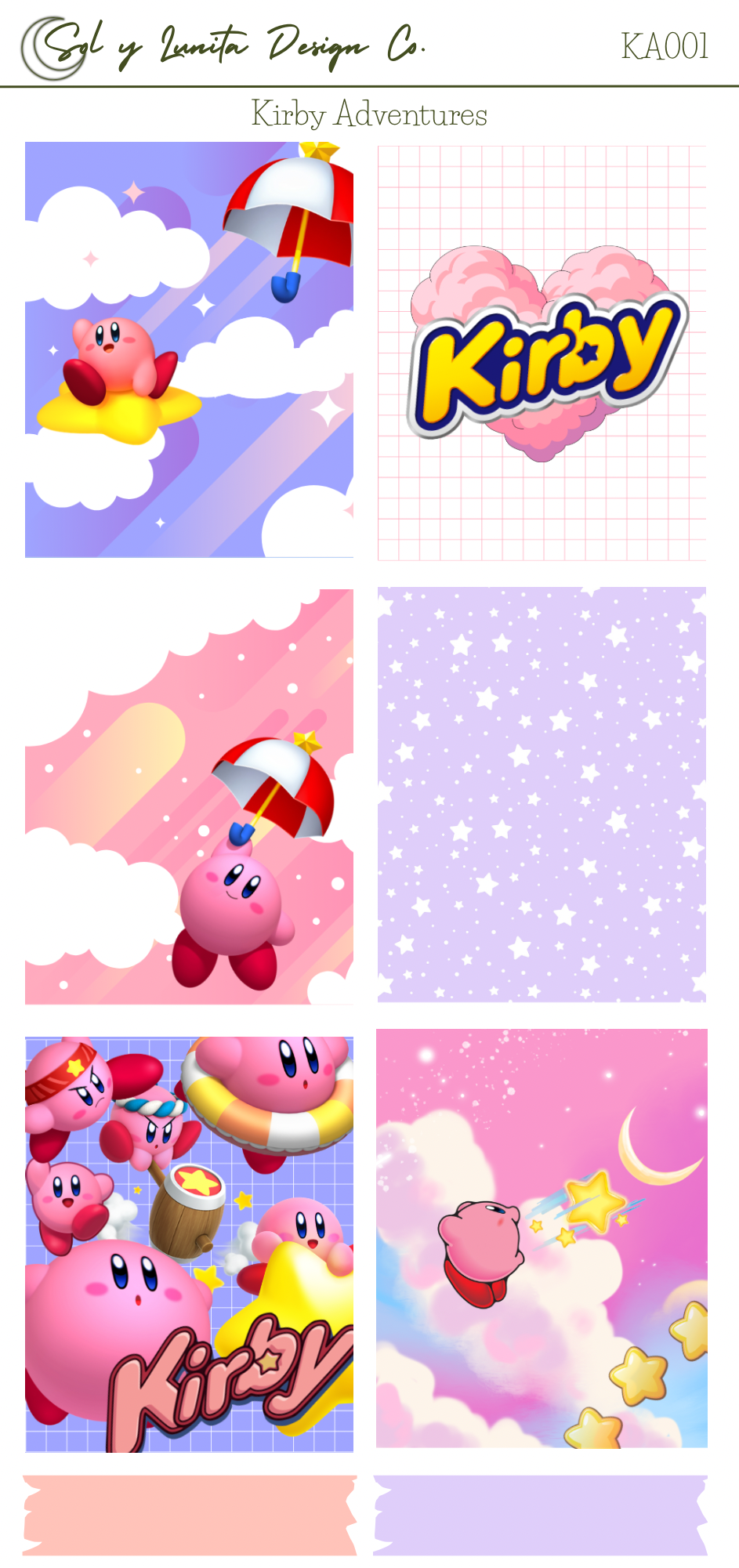 Kirby Adventures Weekly Sticker Kit