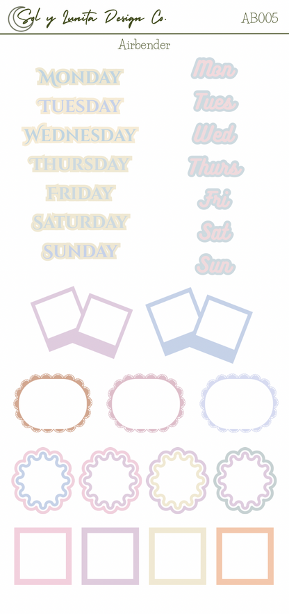 Airbender Weekly Sticker Kit