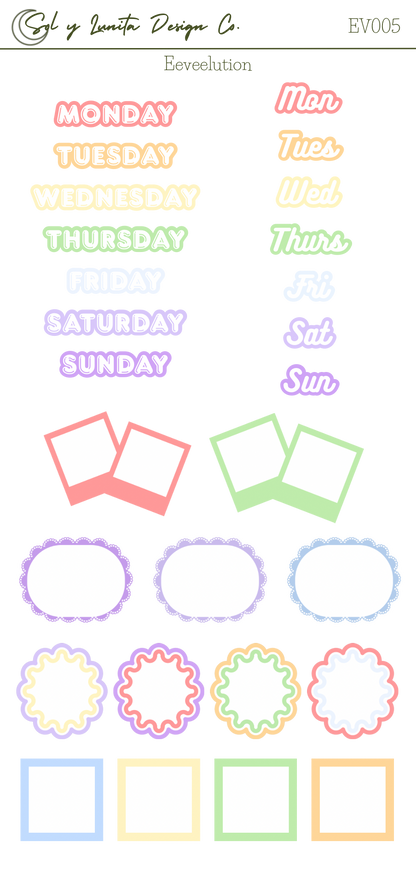Eeveelutions Weekly Sticker Kit