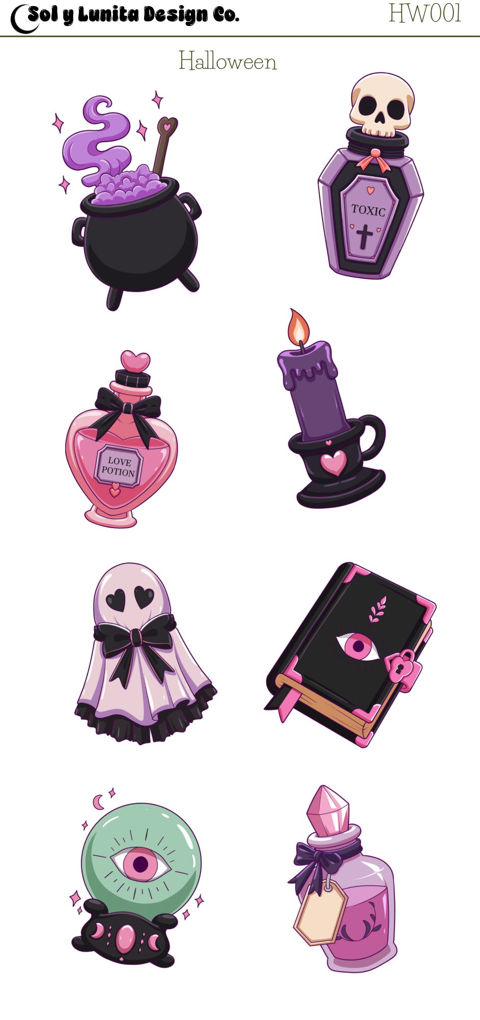 Kawaii Halloween Sticker Sheets