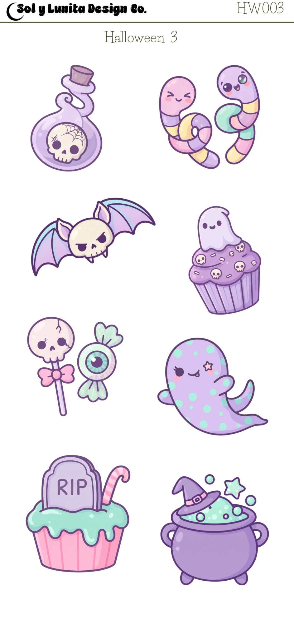 Kawaii Halloween Sticker Sheets