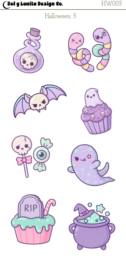 Kawaii Halloween Sticker Sheets