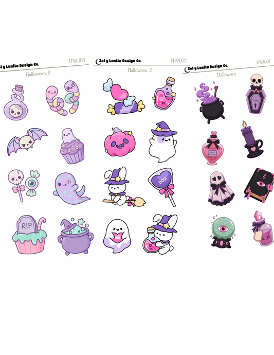 Kawaii Halloween Sticker Sheets