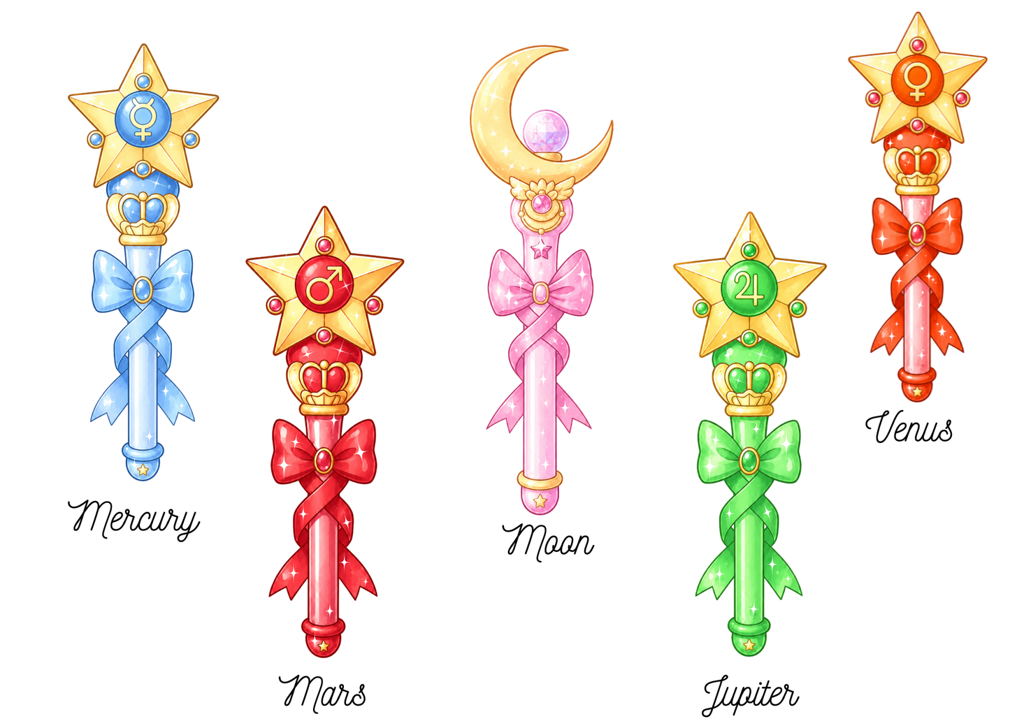 Pretty Guardian Plain Wand Die Cuts